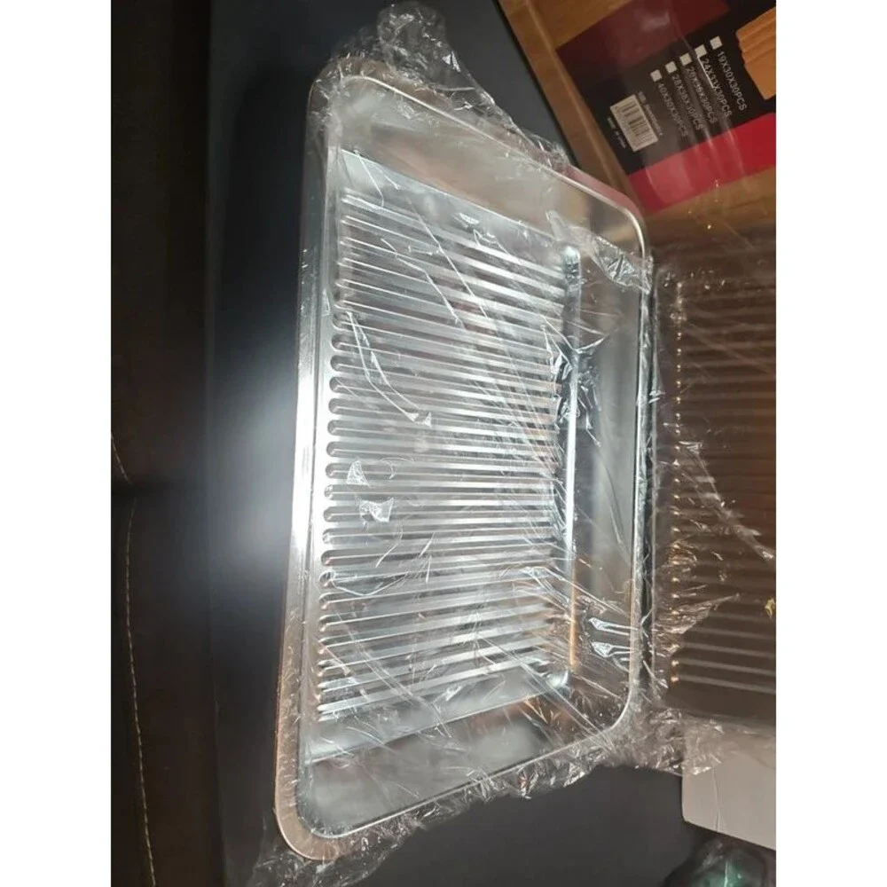 Stainless Steel Grill Prep & Serve Tray Set with Lid, Rack & Cutting Board